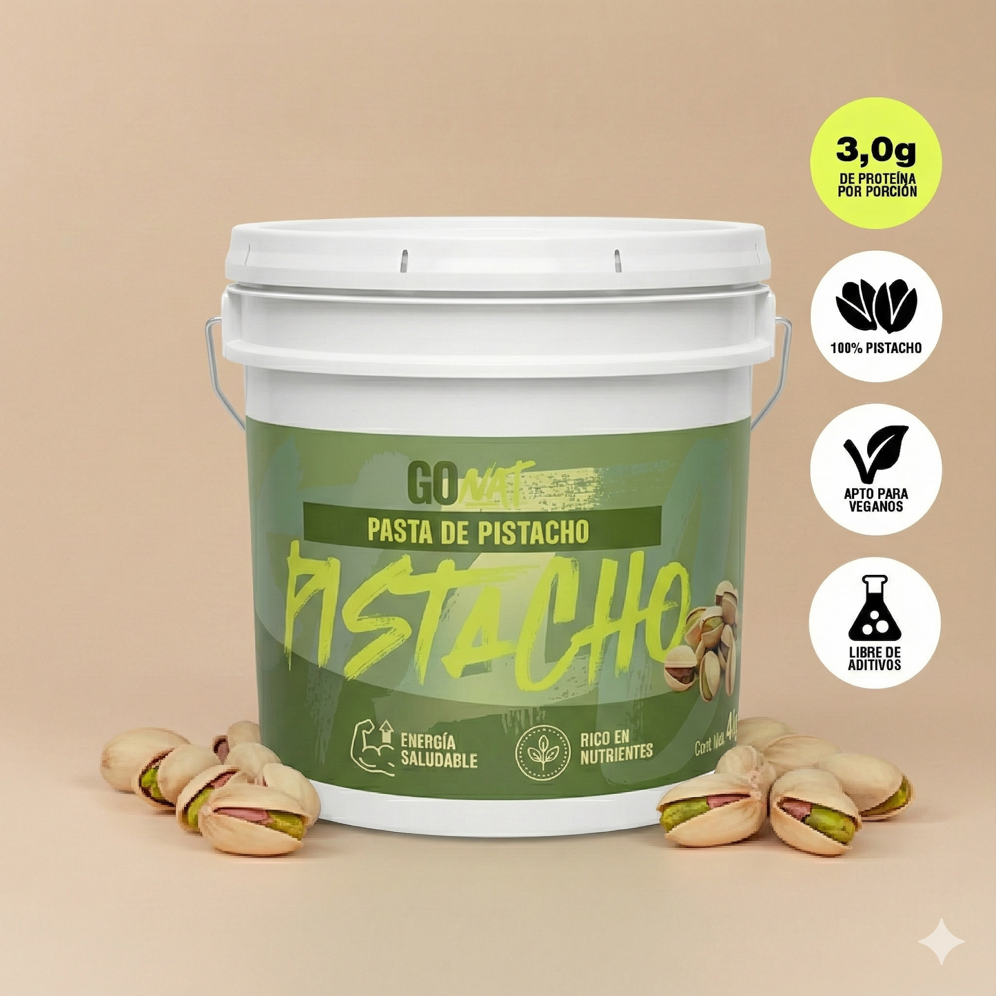 Mantequilla de Pistachos Natural - Balde 4KGs
