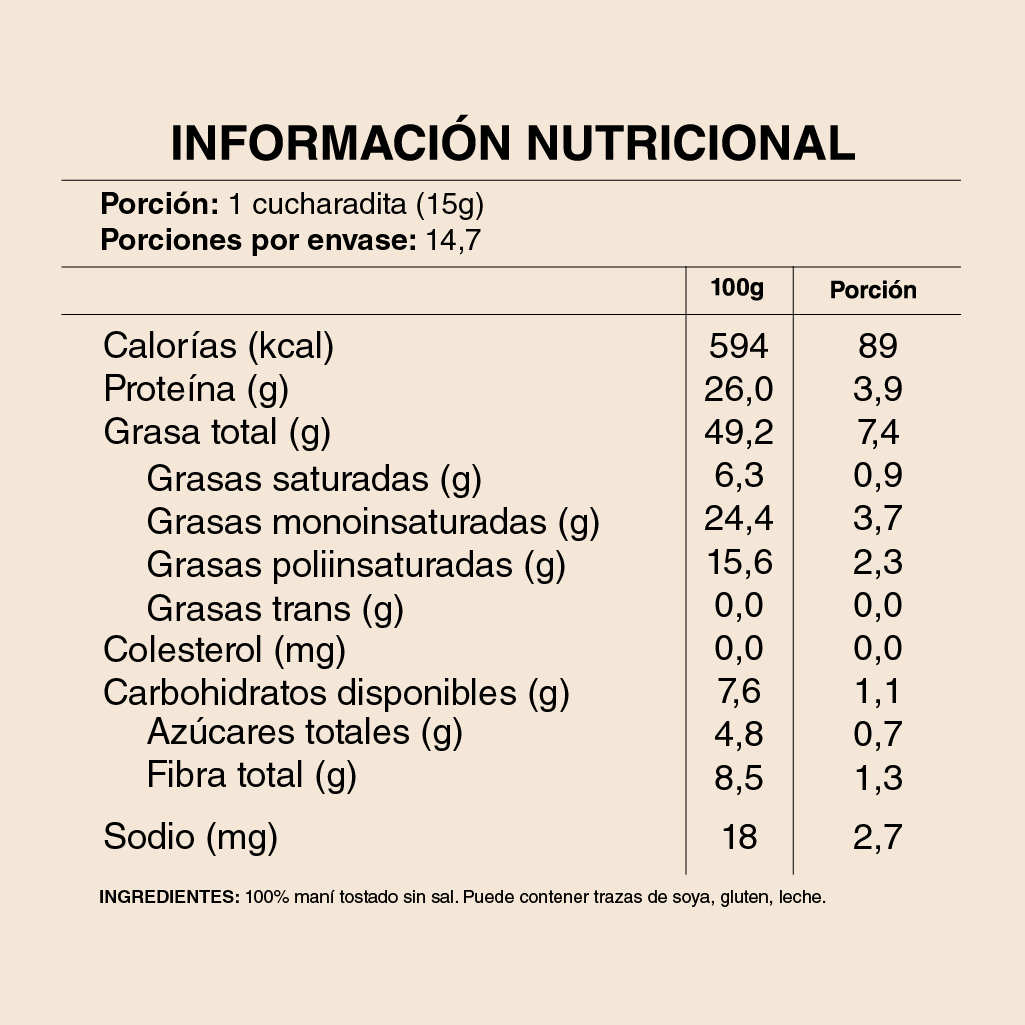 MANTEQUILLA DE MANÍ 220grs