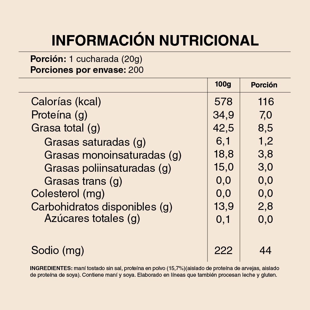 MANTEQUILLA DE MANI PROTEIN – BALDE 4 kilos