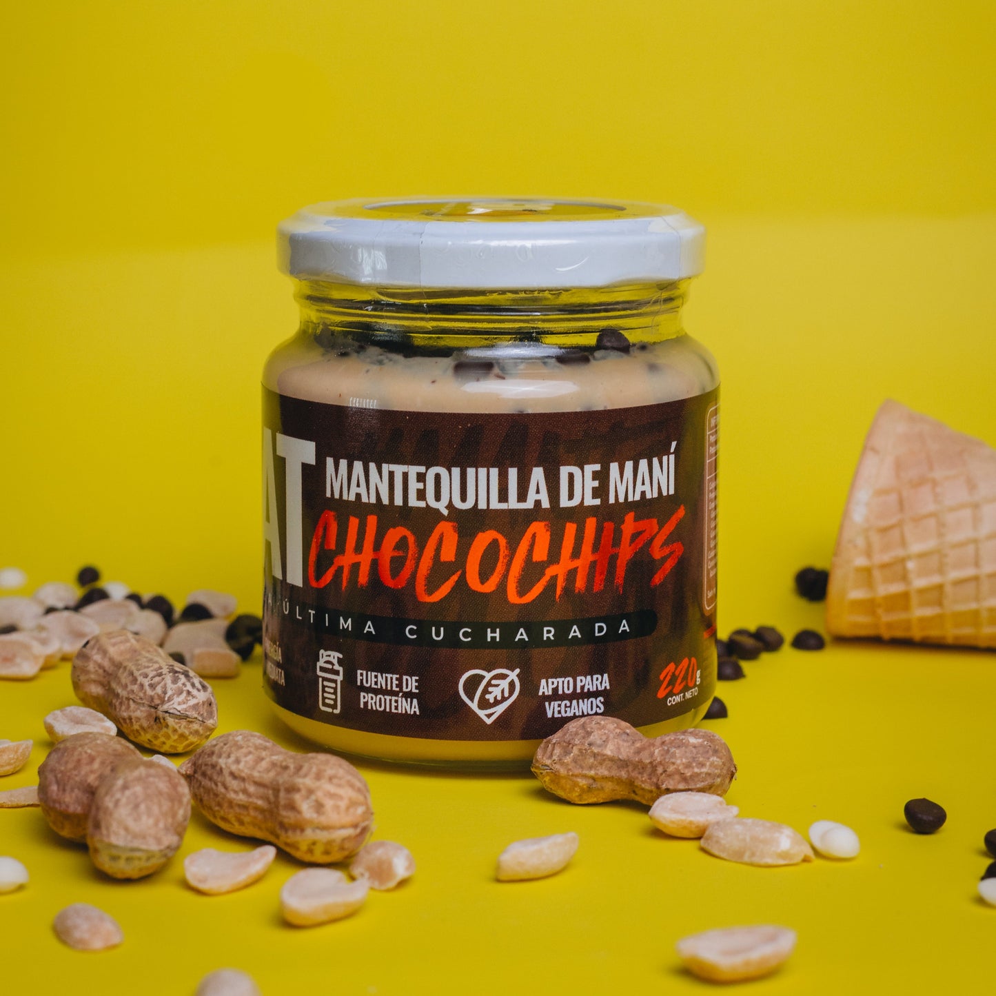 MANTEQUILLA MANI CHOCO CHIPS – FRASCO DE VIDRIO 420 gramos