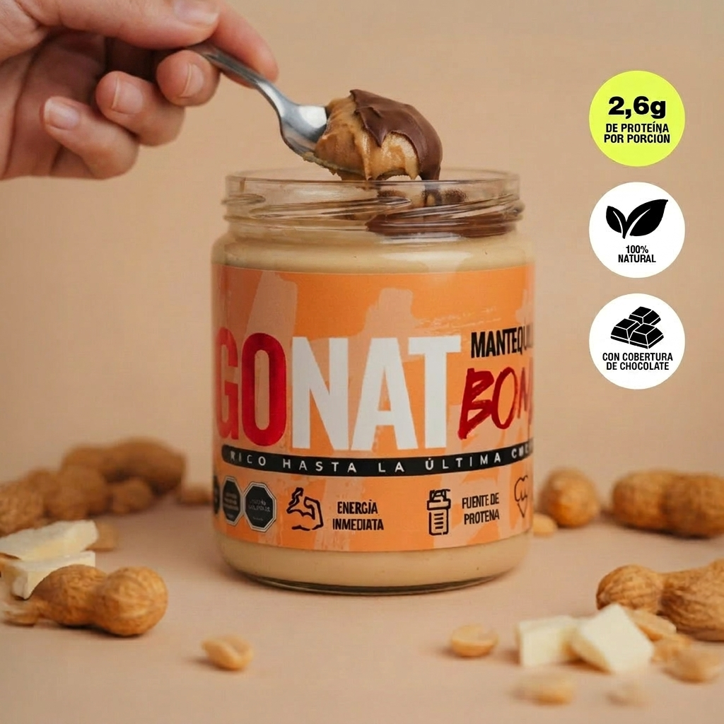 MANTEQUILLA DE MANI BOMBOM –  FRASCO DE VIDRIO DE 420 gramos