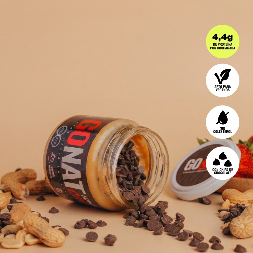 MANTEQUILLA MANI CHOCO CHIPS – FRASCO DE VIDRIO 420 gramos
