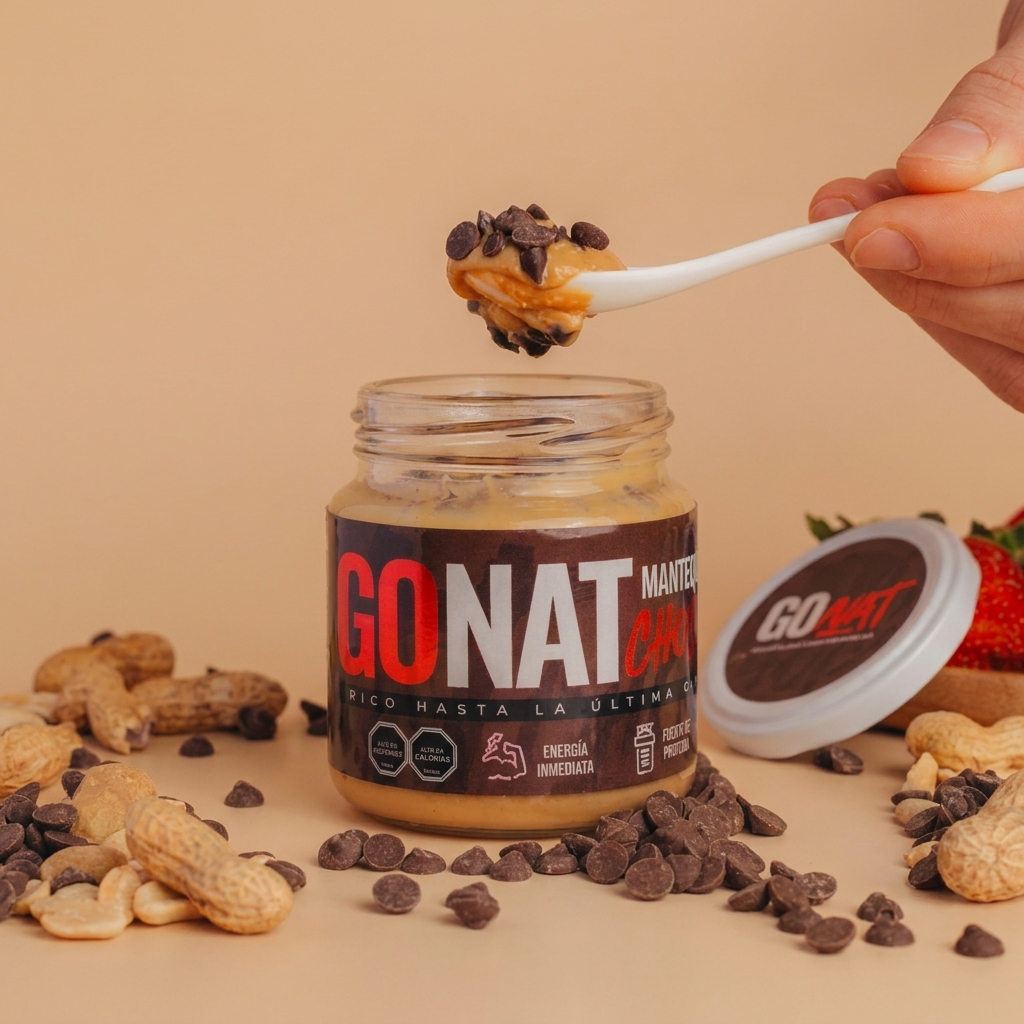 MANTEQUILLA MANI CHOCO CHIPS – FRASCO DE VIDRIO 420 gramos